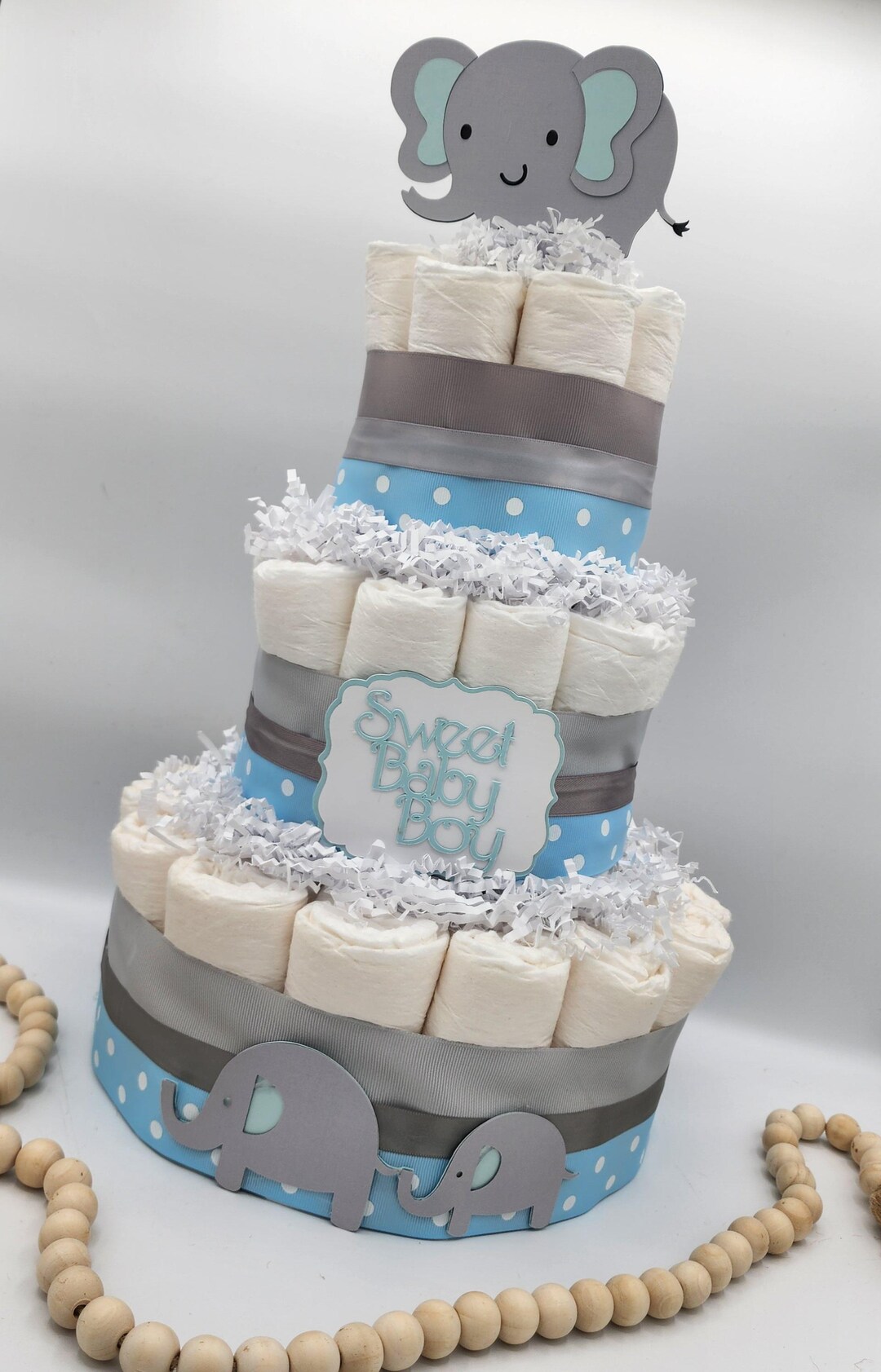 Elephant Diaper Cake For Boy Diy Elephant Diaper Cake For Baby Boy