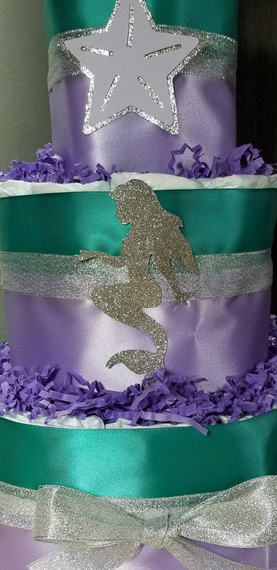 mermaid theme diaper cake