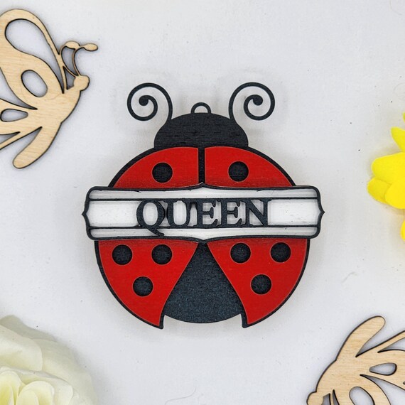 Queen Ladybug Car Vent Clip with Diffuser foam pad Red Black - Simple Gifts, 3" Wood decor, Mothers Day Gift Grandparents Gift Home Decor
