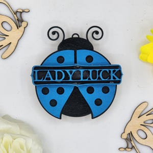 Lady Luck Ladybug Car Vent Clip: Hand-Painted Wood Decor
