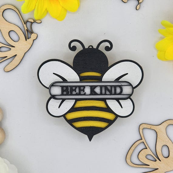 Bee Kind Honey Bee Car Vent Clip with Diffuser foam pad - Simple Gifts, 3" Wood decor, Mothers Day Gift Grandparents Gift Home Decor