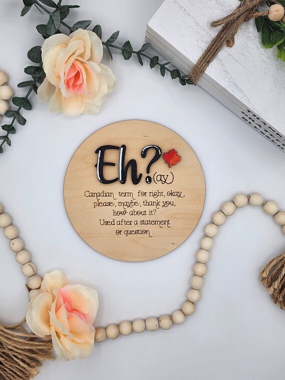 Eh? Canadian Fun - 6" Round INSERT ONLY - Eh? Canada Humor Home Decor, Signs for Interchangeable Round Frame