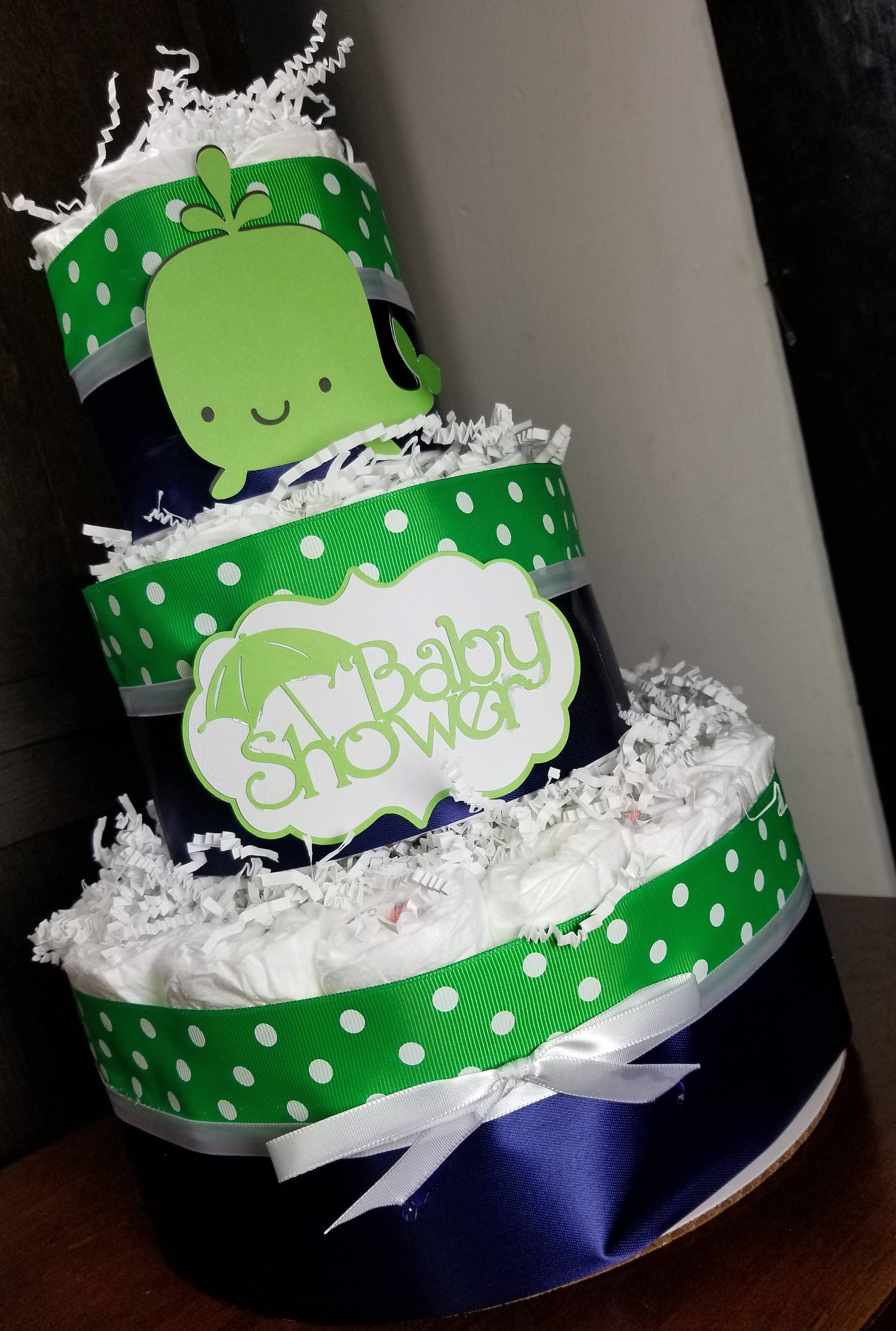 whale diaper cake