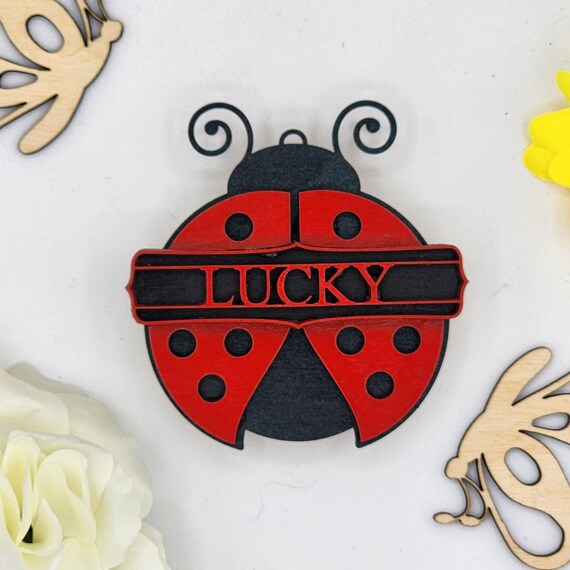Lucky Ladybug Car Vent Clip with Diffuser foam pad Red Black - Simple Gifts, 3" Wood decor, Mothers Day Gift Grandparents Gift Home Decor