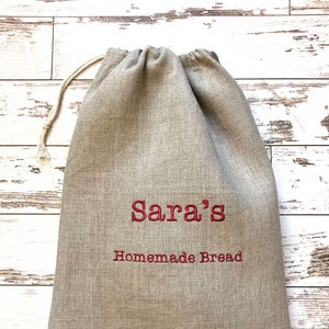 Personalisierte Leinen Brot Tasche, wiederverwendbare Brot Tasche für hausgemachtes Brot, Brot Backen Geschenk
