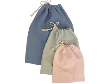 Juego de 3 bolsas de lino para pan, bolsas para pan casero, bolsas reutilizables para frutas y verduras, almacenamiento de alimentos sin residuos, hechas en EE. UU., regalo para panaderos.