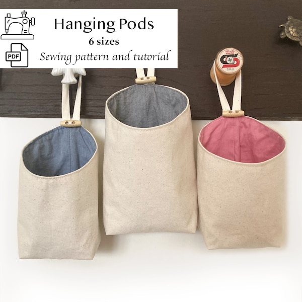 PDF Pattern for Hanging Basket Pods, Sewing Pattern and Tutorial for Fabric Wall Storage Bag, Digital Download Sew a Gift, RV Camper Project