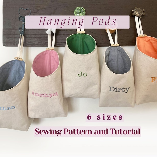 Digital Download PDF Pattern for Hanging Basket Pods | Sewing Pattern and Tutorial for Fabric Wall Storage Bag | DIY RV Camper Project