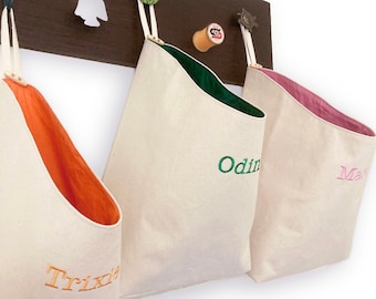Hangende opbergmand, opbergbak camper, gepersonaliseerde canvas tas voor wasruimtemuur, op maat gemaakte stoffen hangende pod