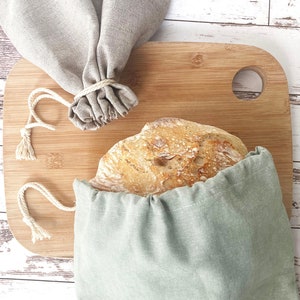 Etsy linen bread bag top