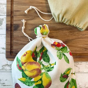 Linen Bread Bag for Homemade Sourdough Bread | Reusable Food Storage | Homestead Bread Baker Gift | Artisan Bread Keeper Sack Accessories