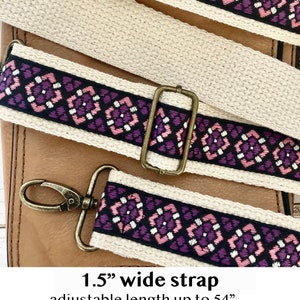 1.5" Wide Embroidered Purse Strap | Floral Crossbody Purse Strap ...