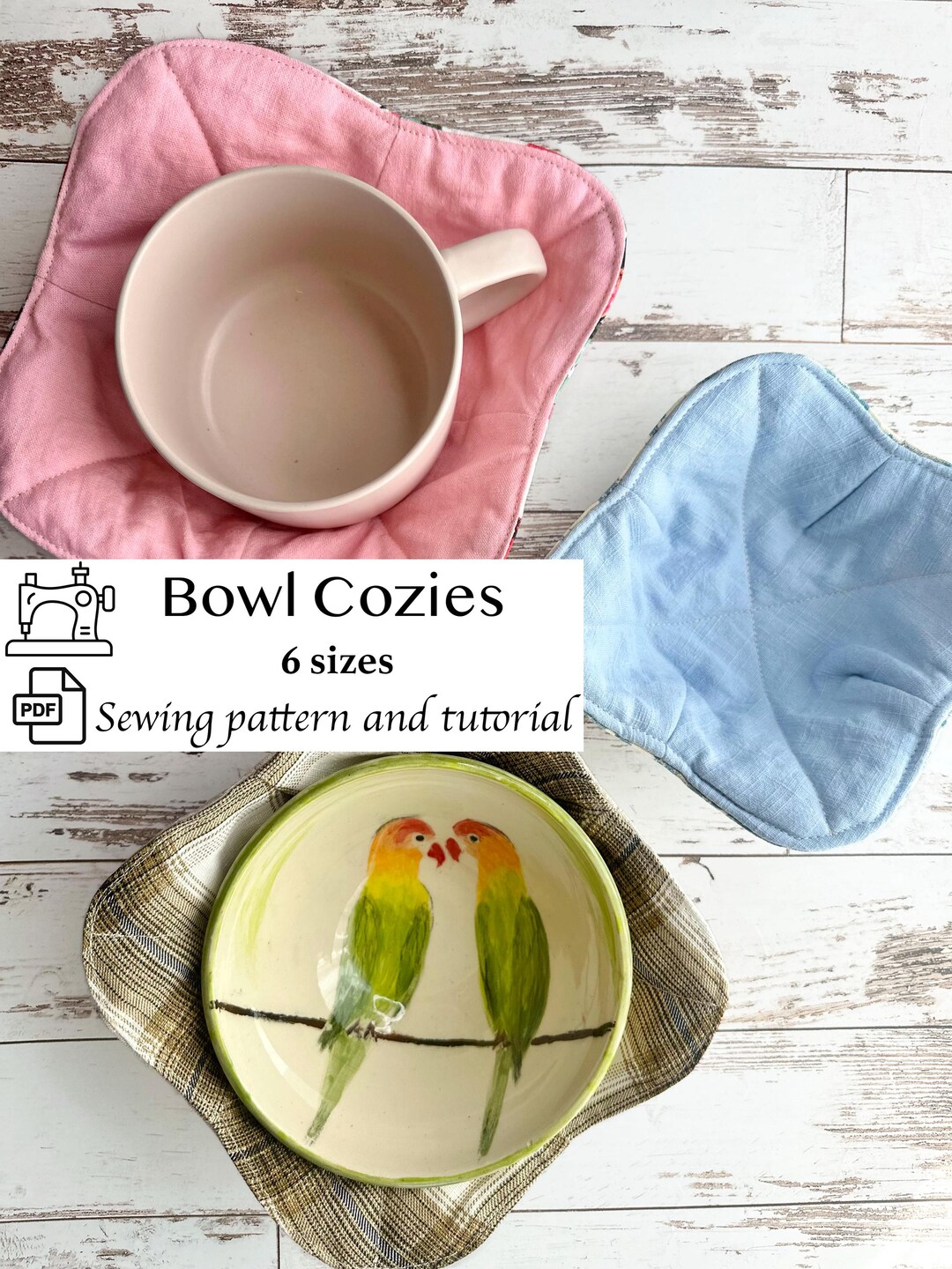 PDF Pattern for Bowl Cozies, Sewing Pattern and Tutorial for Quilted ...