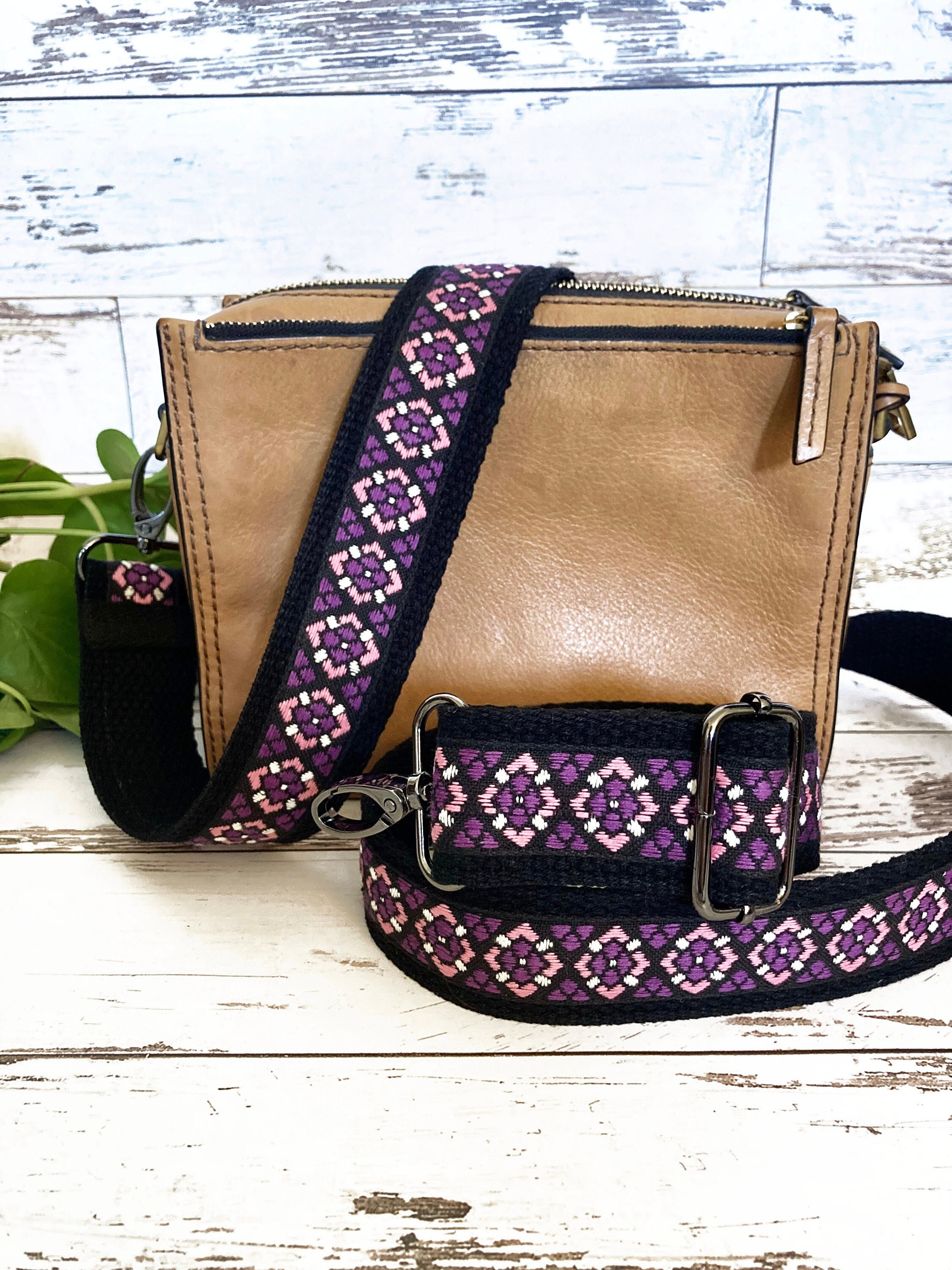 Purse Strap Replacement Wide Shoulder Strap Crossbody Adjustable Straps for  Handbags Shoulder Straps for Bags Guitar Style Jacquard Woven Embroidered