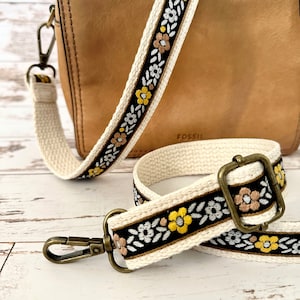 Gestickter Taschengurt, geflochtener Crossbody-Taschengurt, verstellbarer gewebter Taschengurt, 2,5 cm dünner Ersatz-Handtaschengurt