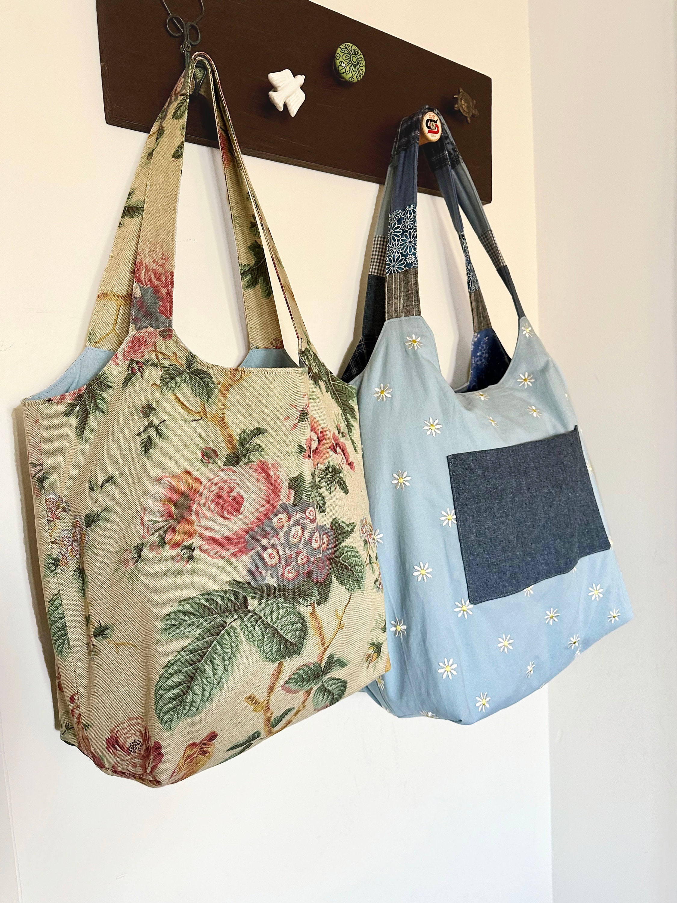 PDF Pattern for Tote Bag in 2 Sizes | Sewing Tutorial for Market Tote ...