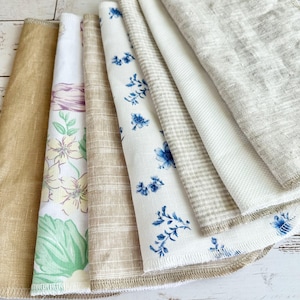 Toalhas de papel de linho reutilizáveis, conjunto de 6 toalhas de tecido sem papel de camada única, toalhas de tecido laváveis, presente de cozinha ecológica zero desperdício para casa