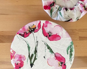 Reusable Bread Proofing Cover | Sourdough Starter Cloth | Linen Bowl Bonnets | Fabric Dish Covers for KitchenAid | Elastic Banneton Cover
