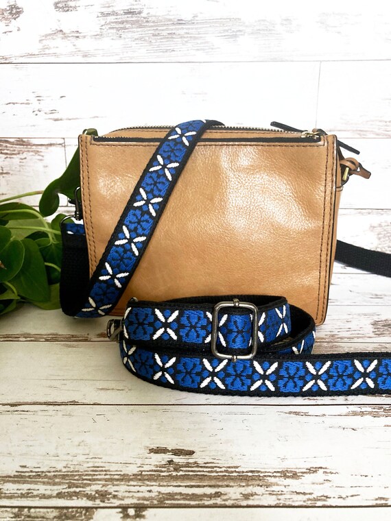Leather flower purse straps cheap