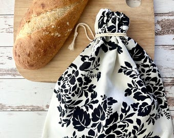 Linen Bread Bag, Bread Bag for Homemade Bread, Linen Drawstring Bag for Bread Storage