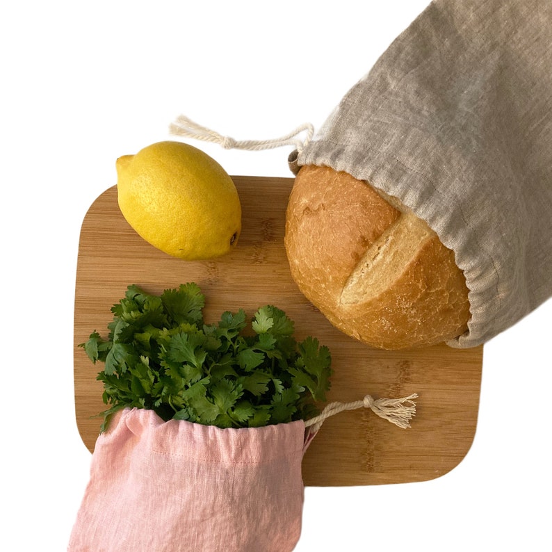 Linen Bread Bag Zero Waste Reuse Bag Bread Bag for Homemade Etsy