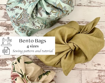 PDF Pattern for Bento Bags, Sewing Pattern and Tutorial for
