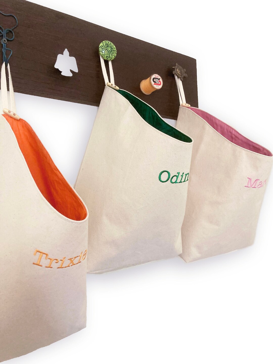 Hanging Storage Basket, RV Camper Organizer Bin, Personalized Canvas