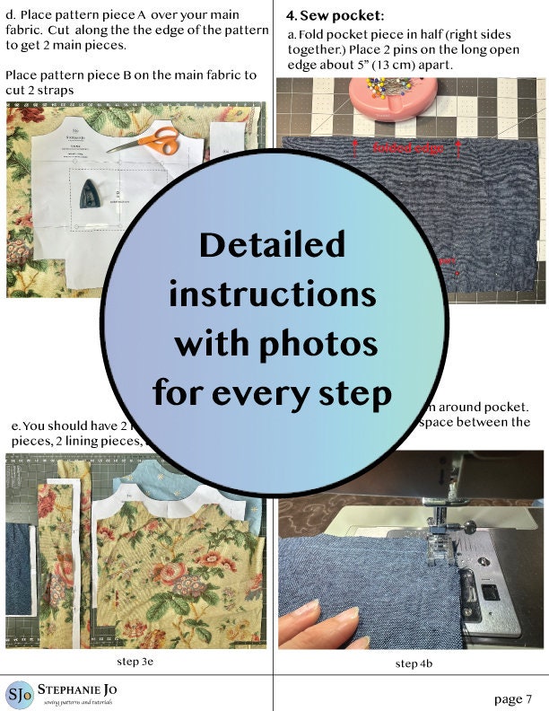 PDF Pattern for Tote Bag in 2 Sizes | Sewing Tutorial for Market Tote ...