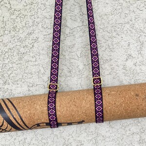 Yoga Mat Strap, Yoga Gifts, Adjustable Crossbody Carrying Strap for Picnic Blankets or Beach Towels image 3