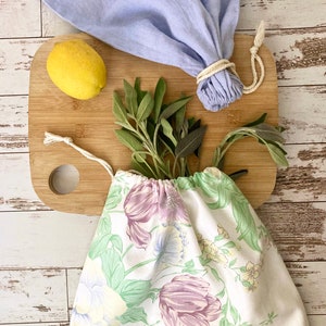 Bread Bag for Homemade Bread, Linen Bread Bag, Reusable Bread Storage Bag, Made in USA, Bread Baker Gift