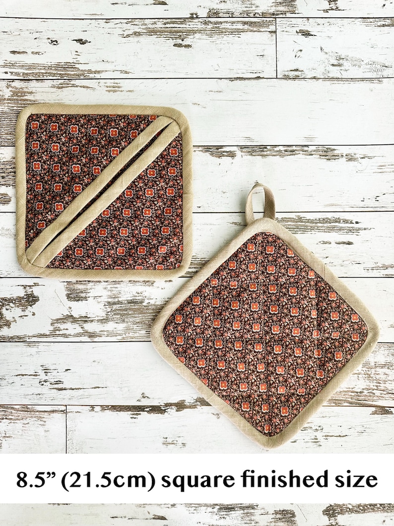 PDF Pattern for Pot Holder, Sewing Pattern and Tutorial for Quilted Hot Pad with Hanging Loop and Pocket, Sew a Homestead Kitchen Gift image 6