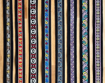 1.5" Wide Purse Strap Crossbody, Woven Bag Strap Replacement, Embroidered Floral Handbag Strap