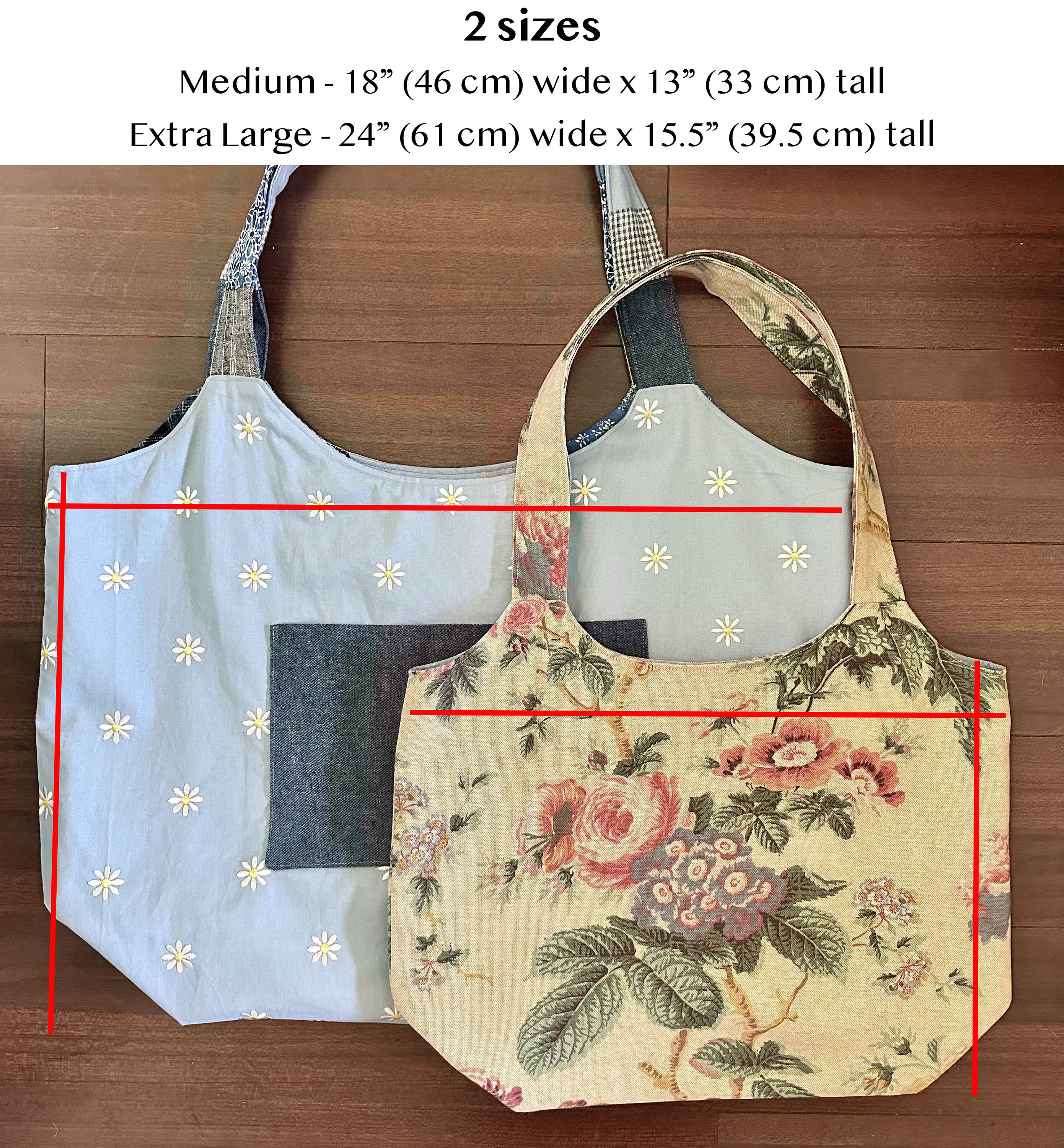 PDF Pattern for Tote Bag in 2 Sizes | Sewing Tutorial for Market Tote ...