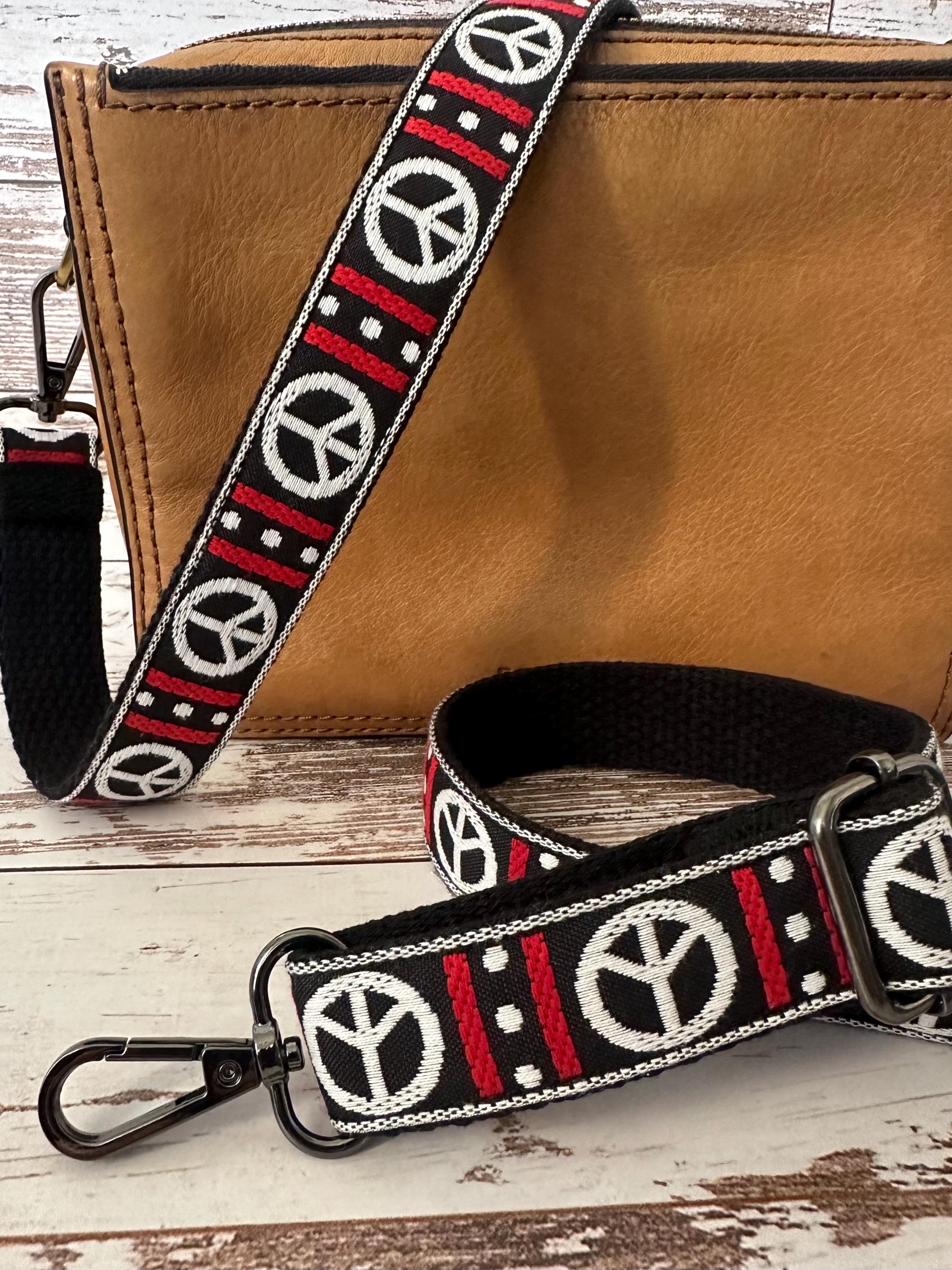 Floral Purse Strap, Adjustable Woven Bag Strap, Replacement Crossbody Strap, Embroidered 1" Thin Handbag Strap