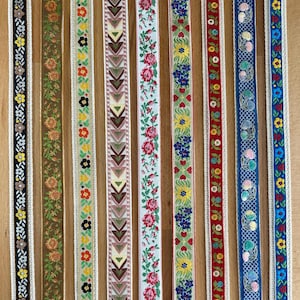 Embroidered Purse Strap, Floral Crossbody Purse Strap, Adjustable Woven Bag Strap, 1&quot; Thin Replacement Handbag Strap