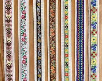 1,5" brede geborduurde tasriem | Bloemen crossbody tasriem | Verstelbare geweven tasriem | Vervangende handtasriem