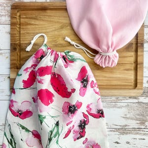 Reusable Linen Bread Bag for Homemade Sourdough Bread | Made in USA | Eco-Friendly Food Storage | Bread Baker Gift | Artisan Bread Sack