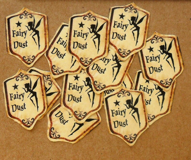 28 Tiny loose peel back fairy dust labels / stickers for Etsy