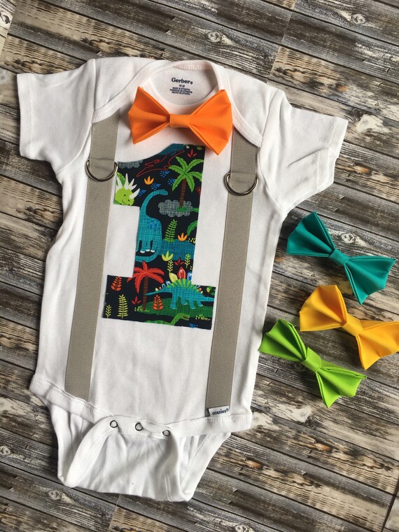 Boys First Birthday Dinosaur Onesie Dino Theme 1st Birthday Etsy