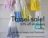 SALE  !!   Hand dipped cotton tassels