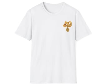 Gold Ribbon Heart charm T-Shirt | Ships from Australia