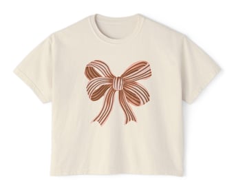 Put a bow on it! | Striped bow women's boxy tee