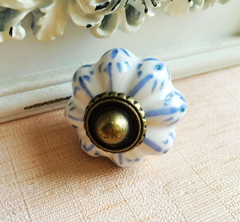 Hardware de gabinete cerámico de un solo agujero perilla de | Etsy