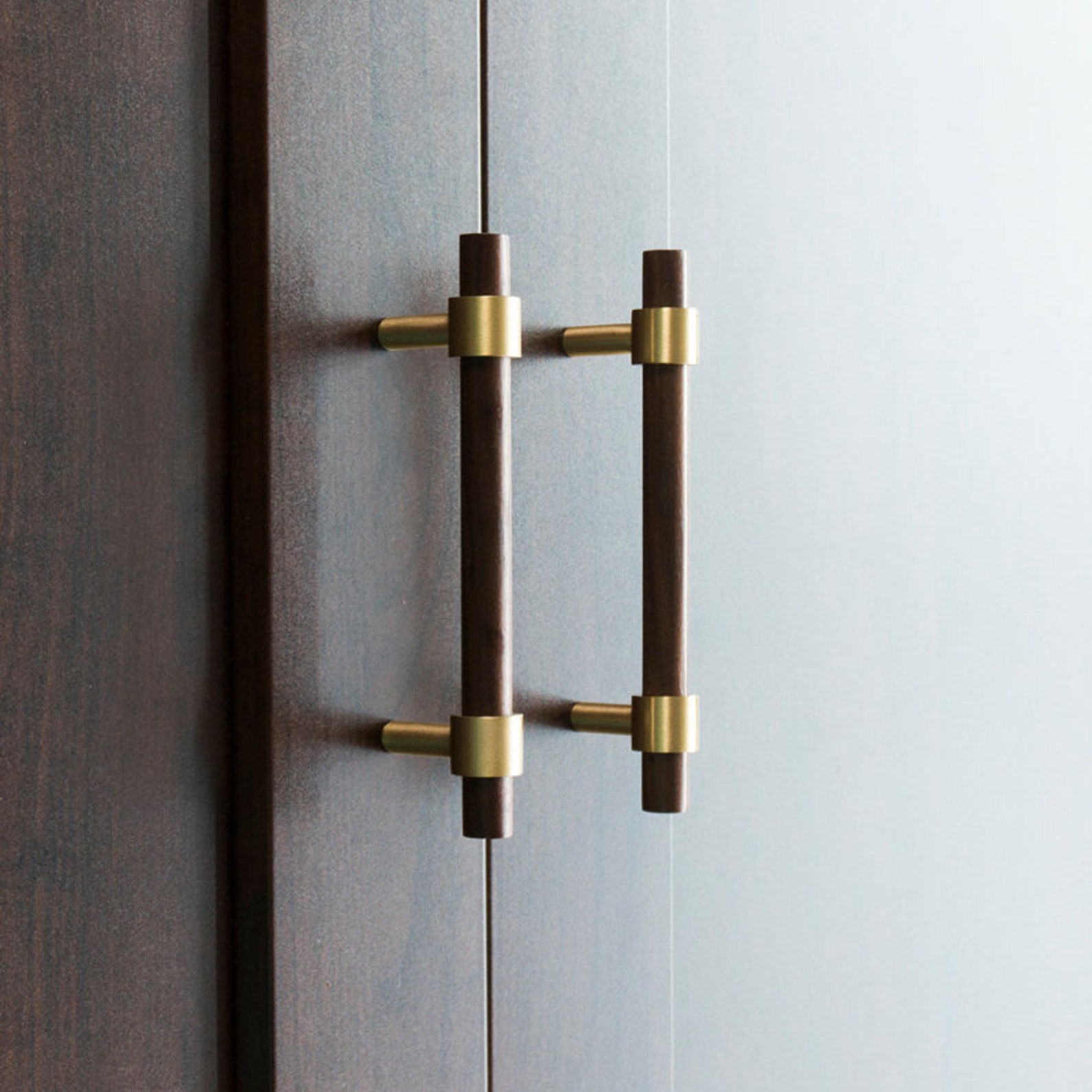 Solid Wood Wardrobe Door Handle Brass Base Handle Etsy