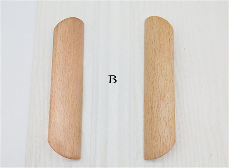 Solid Wood Door Handle Wood Color Wardrobe Handle Log Etsy