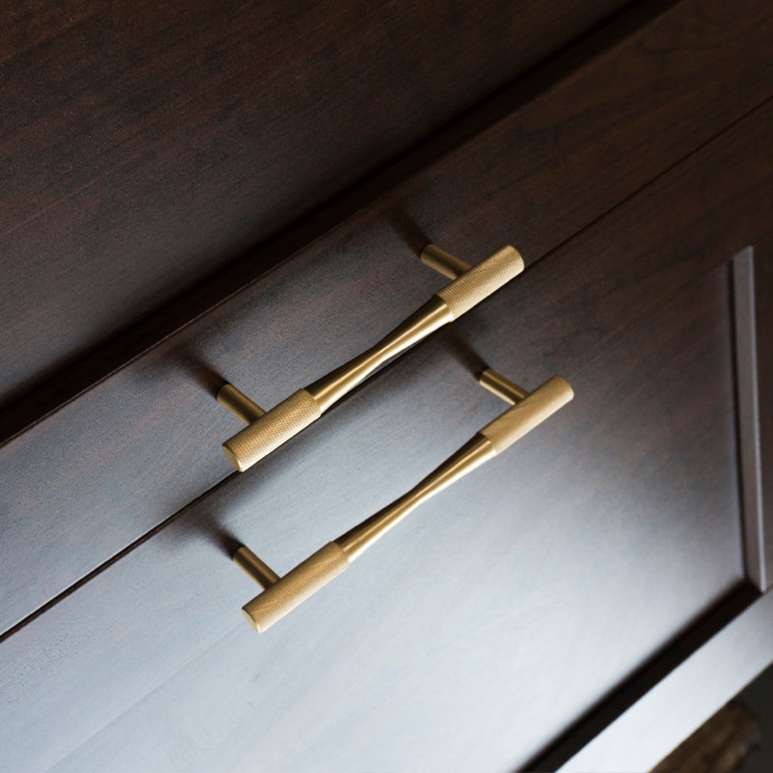 Solid Brass Wardrobe Handle Golden Knurled Door Handle Etsy