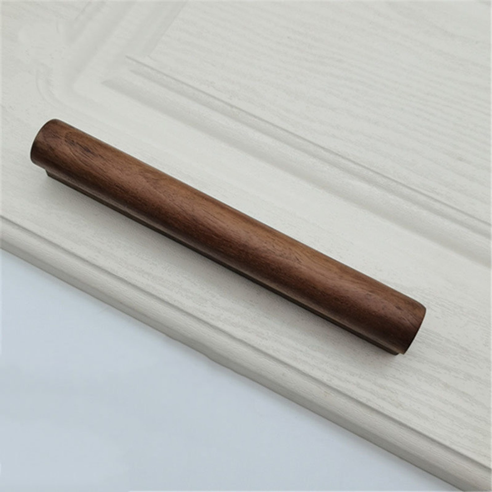 Black Walnut Pull Wardrobe Door Handle Solid Wood Etsy