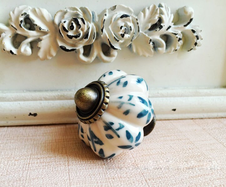 Hardware de gabinete cerámico de un solo agujero perilla de | Etsy