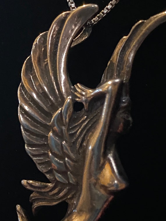 Vintage Sterling Silver Art Nouveau Nude Angel~Ny… - image 2