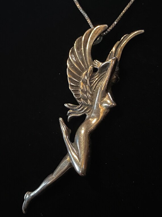 Vintage Sterling Silver Art Nouveau Nude Angel~Ny… - image 5